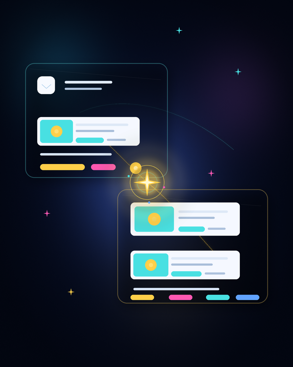 A campaign email and storefront page connected by one synchronized engine